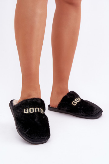 Zapatillas Femenino con un abrigo de piel I Activadopisem de color negro Kalelia 2