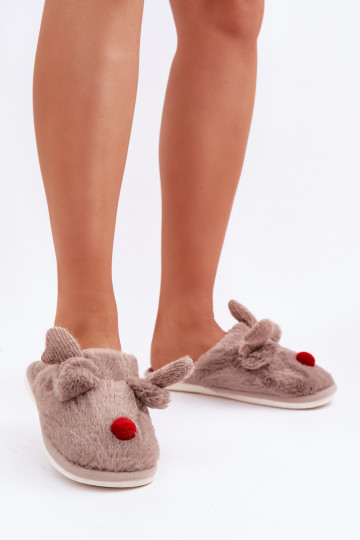con un abrigo de piel Zapatillas Femenino con un tema Reno beige Sennalith 2