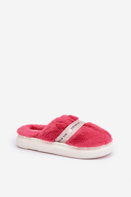Chancletas con forro de piel y tacones decorados en color rosa Savalithea