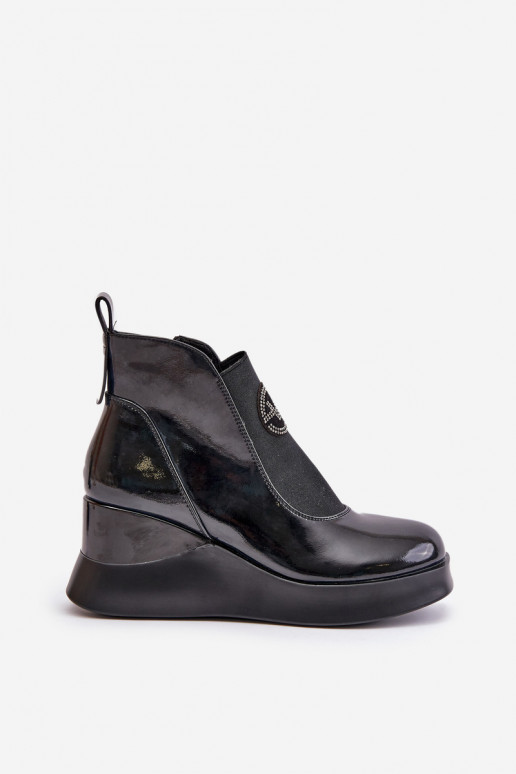 Botines lacados acolchados Vinceza color negro