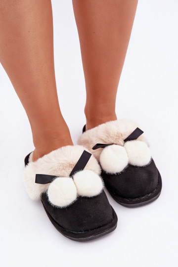 Zapatillas Femenino con un abrigo de piel de color negro Activadortani 2