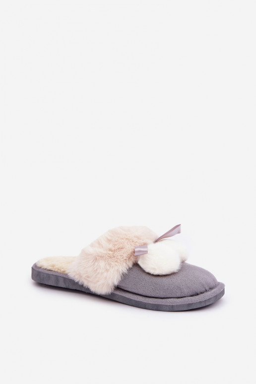 Zapatillas de mujer con forro de piel color gris Įjungtartani