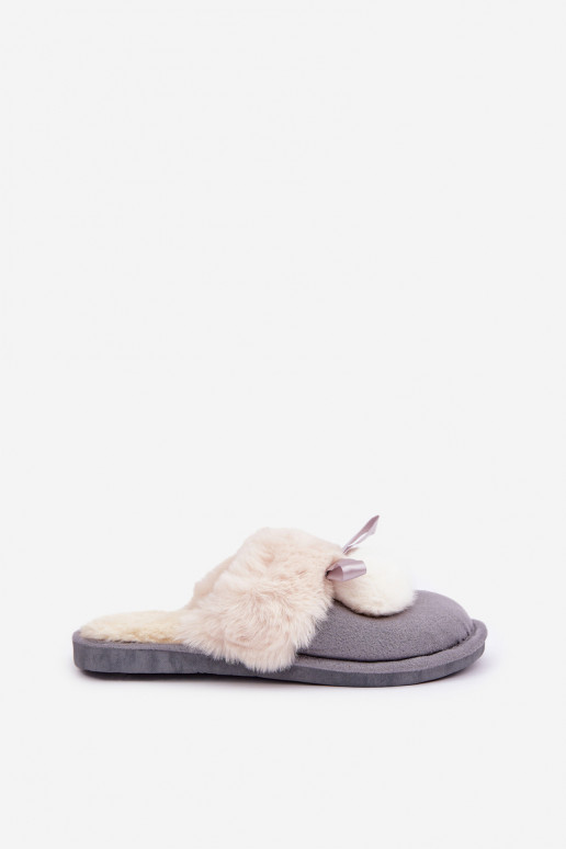Zapatillas de mujer con forro de piel color gris Įjungtartani