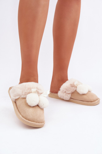 Zapatillas de mujer con forro de piel color arena Įjungtartani 2