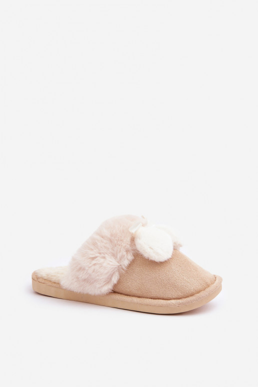 Zapatillas de mujer con forro de piel color arena Įjungtartani