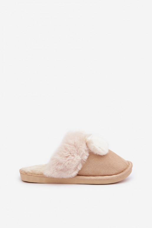 Zapatillas de mujer con forro de piel color arena Įjungtartani
