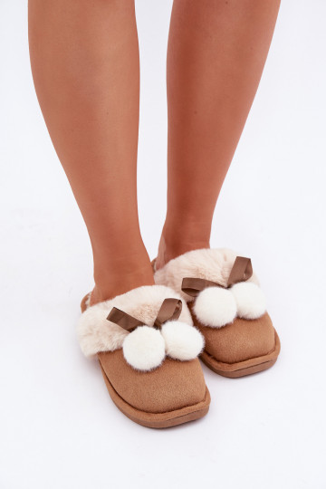 Zapatillas de mujer con forro de piel color marrón Įjungtartani