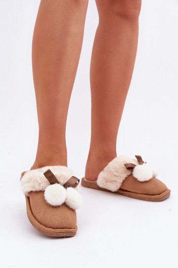 Zapatillas de mujer con forro de piel color marrón Įjungtartani 2