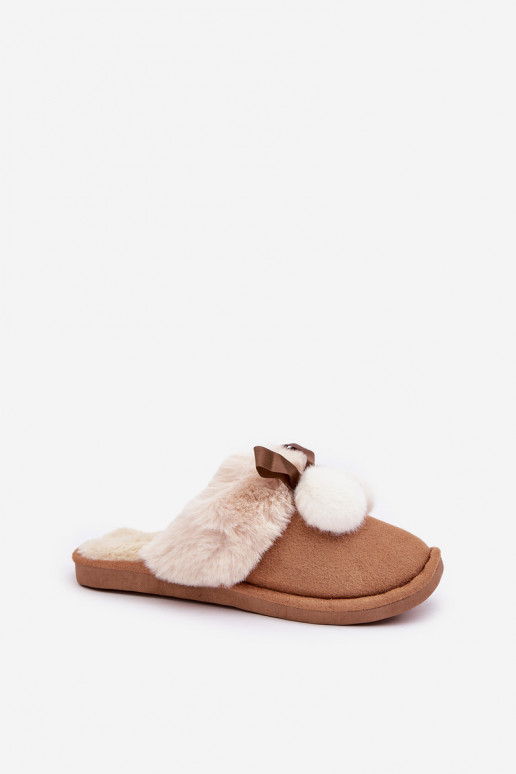 Zapatillas de mujer con forro de piel color marrón Įjungtartani