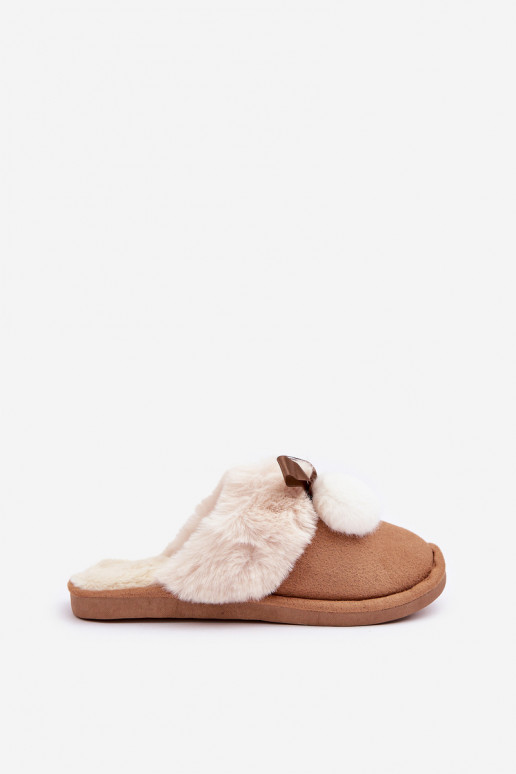 Zapatillas de mujer con forro de piel color marrón Įjungtartani