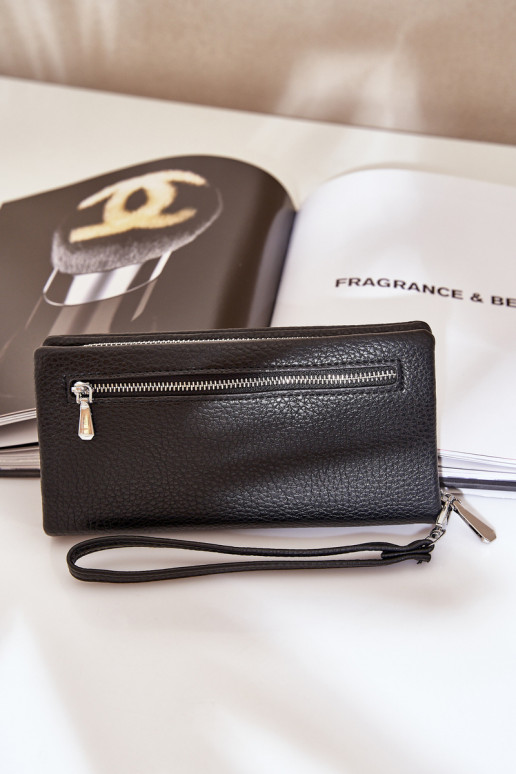Gran cartera de mujer con estampado de eco cuero color negro Tai turirtiel