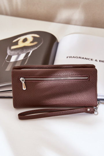 Gran cartera de mujer con estampado de eco cuero color chocolate Tai turirtiel 2
