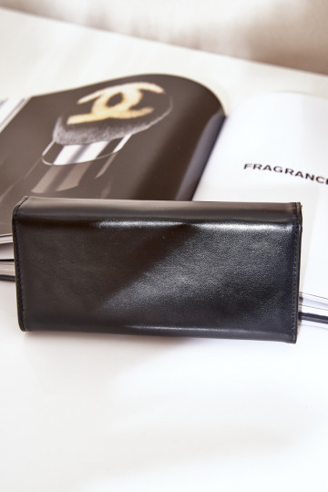 Eko Cuero Gładki Cartera de mujer de color negro Erolia 2