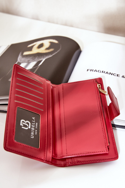 Cartera de mujer de cuero ecológico color rojo Kalinessa