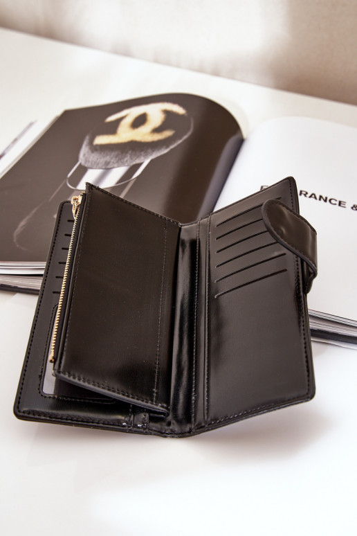 Cartera de mujer de cuero ecológico de color negro Kalinessa