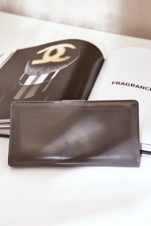 Cartera de mujer de cuero ecológico color gris Kalinessa