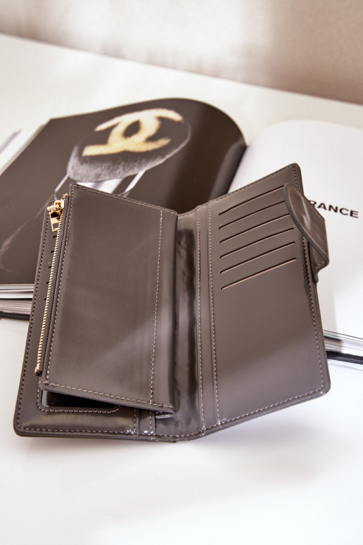 Cartera de mujer de cuero ecológico color gris Kalinessa