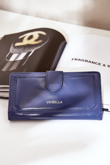 Cartera de mujer de cuero ecológico azul oscuro Kalinessa