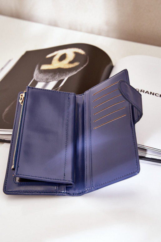 Cartera de mujer de cuero ecológico azul oscuro Kalinessa