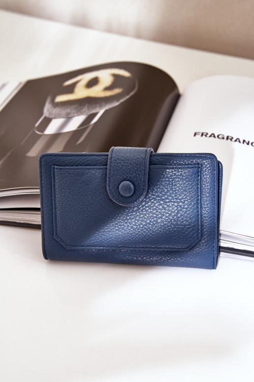 Cartera de mujer de eco piel color azul marino Isamille