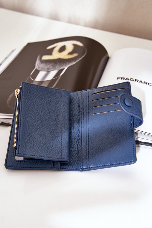 Cartera de mujer de eco piel color azul marino Isamille