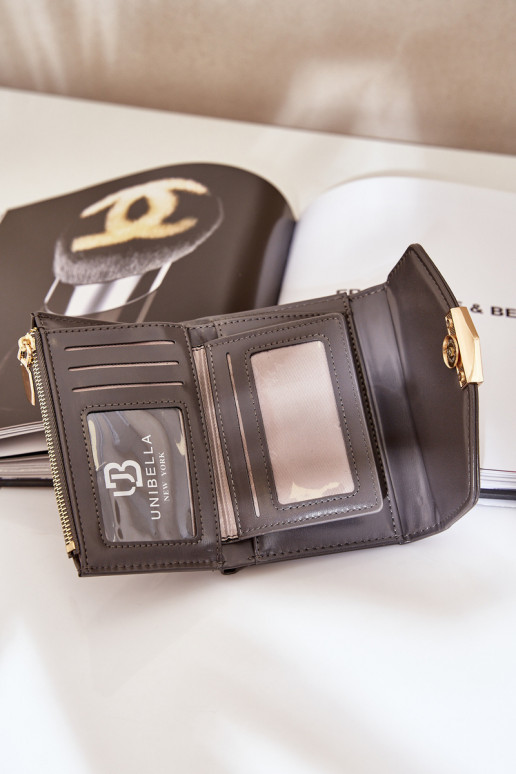 Cartera de mujer laqueada color gris oscuro Rahner