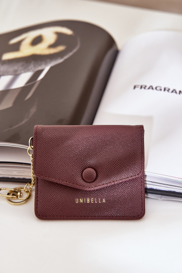 Etui Activado Karty Ze color doradom Brelokiem de cuero ecológico color marrón Iritinme