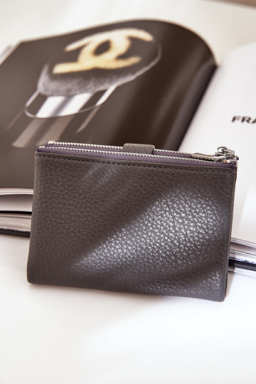 Eko Cuero Cartera de mujer gris oscuro Bronica 2