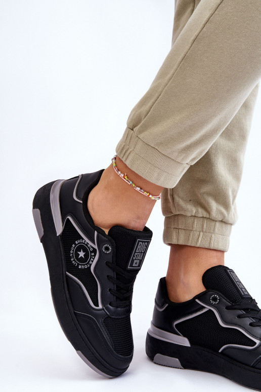 Zapatillas deportivas para mujeres Big Star LL274443 en negro y gris