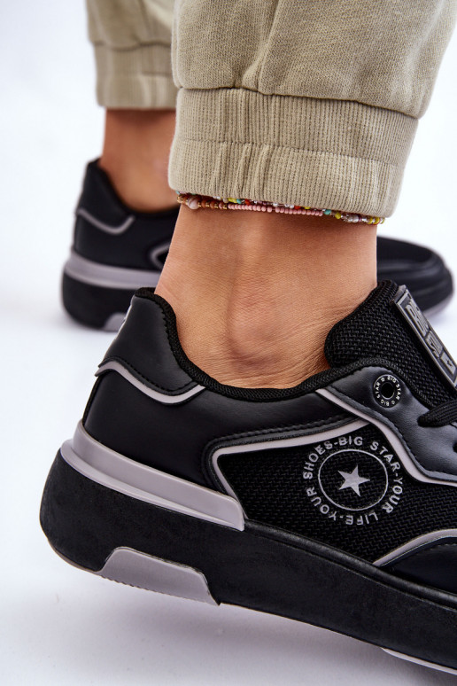 Femenino Estilo deportivo zapatos Big Star LL274443 Negro y-color gris Femenino Estilo deportivo zapatos Big Star LL274443 Negro y-color gris