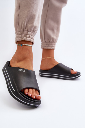 Zuecos de mujer con plataforma Big Star NN274A037 en color negro