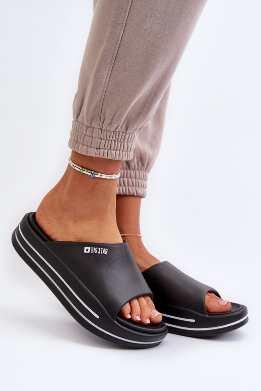 Zuecos de mujer con plataforma Big Star NN274A037 en color negro