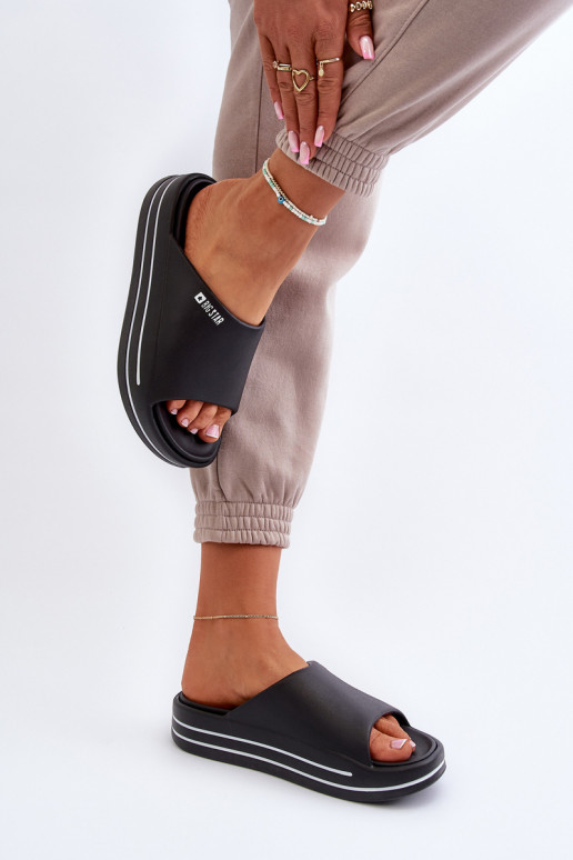 Zuecos de mujer con plataforma Big Star NN274A037 en color negro