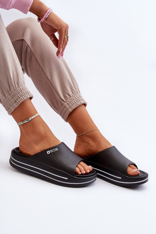 Zuecos de mujer con plataforma Big Star NN274A037 en color negro
