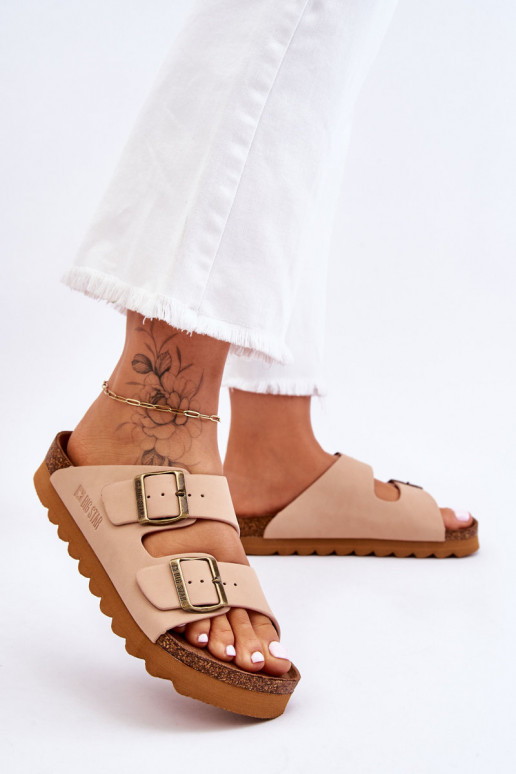 Chanclas clásicas para mujer Big Star LL274478 en color arena