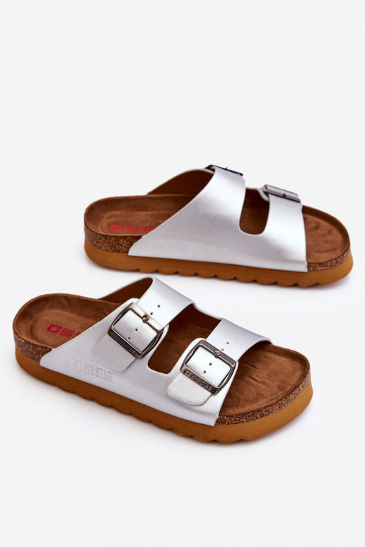 Chanclas clásicas para mujer Big Star LL274476 en color plateado