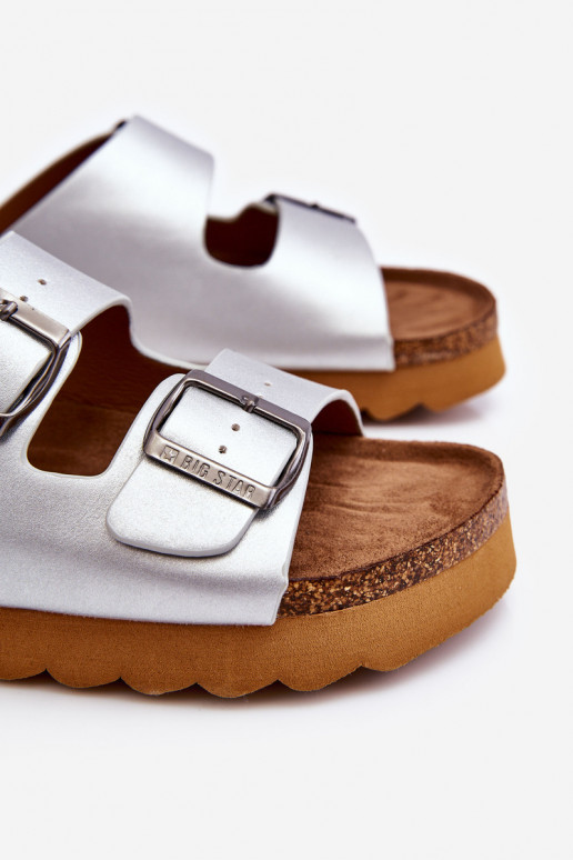 Chanclas clásicas para mujer Big Star LL274476 en color plateado