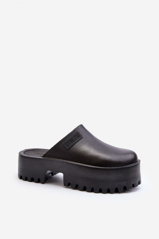 Chanclas de mujer con suela gruesa y a la moda Big Star NN274014 en color negro