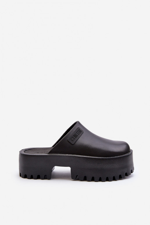 Chanclas de mujer con suela gruesa y a la moda Big Star NN274014 en color negro