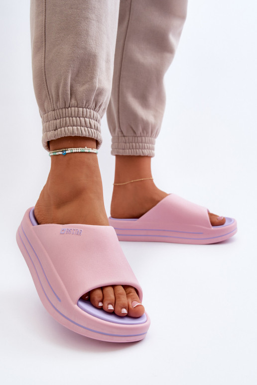 Chanclas de mujer con plataforma Big Star NN274A035 en color rosa