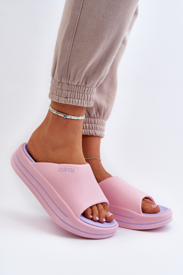 Chanclas de mujer con plataforma Big Star NN274A035 en color rosa 2
