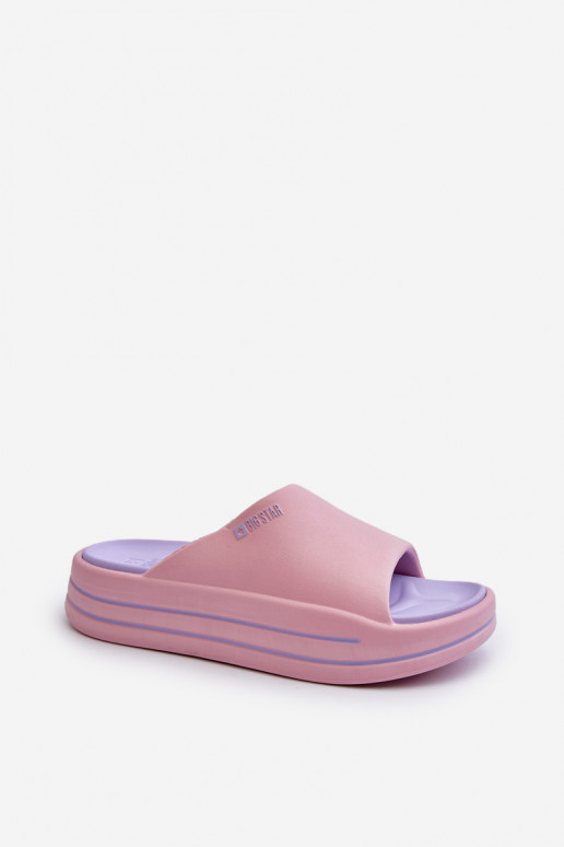 Chanclas de mujer con plataforma Big Star NN274A035 en color rosa