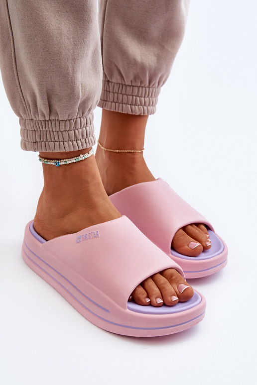 Chanclas de mujer con plataforma Big Star NN274A035 en color rosa