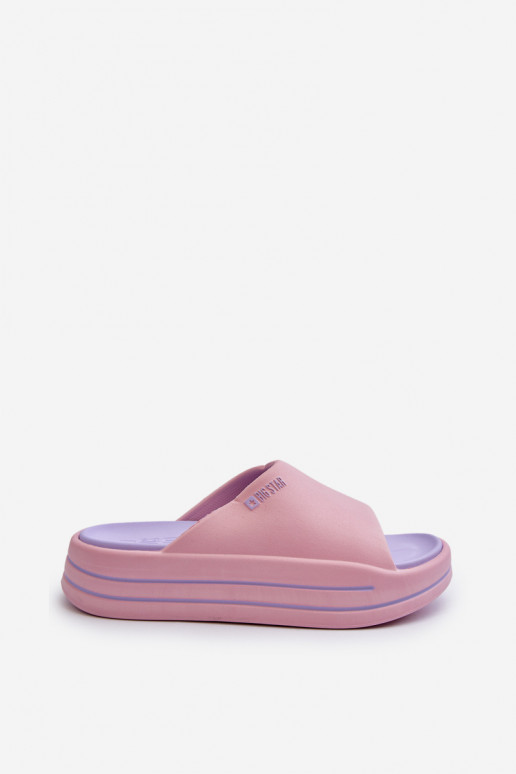 Chanclas de mujer con plataforma Big Star NN274A035 en color rosa