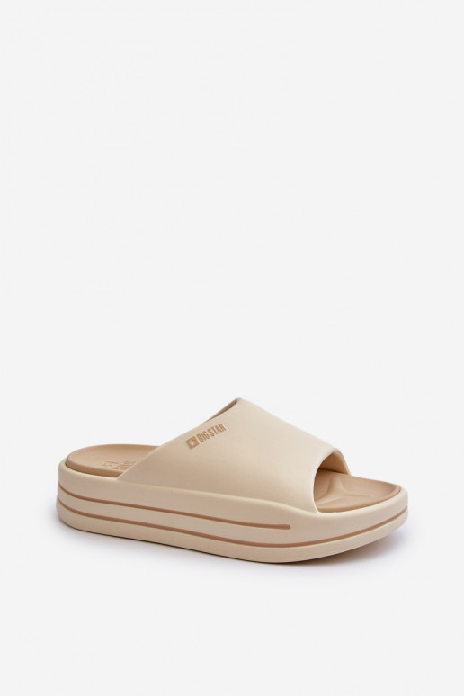 Chanclas de mujer con plataforma Big Star NN274A034 en color arena