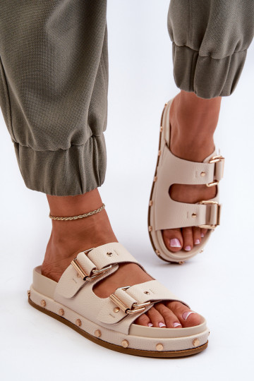 zapatillas de mujer con una plataforma Big Star NN274083 beige