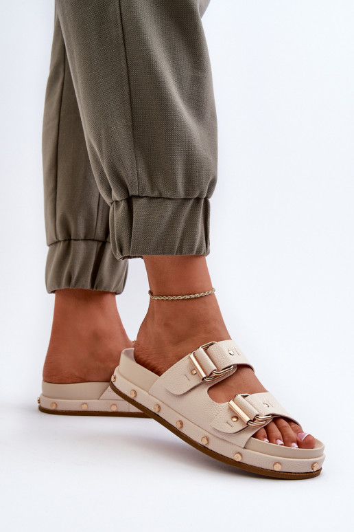 zapatillas de mujer con una plataforma Big Star NN274083 beige