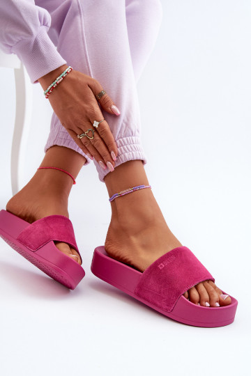 Chanclas de plataforma de ante para mujer Big Star NN274A672 Fucsias 2