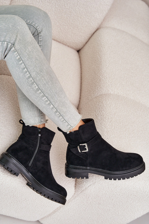 Botines de eco ante con hebillas... Botines de eco ante con hebillas...