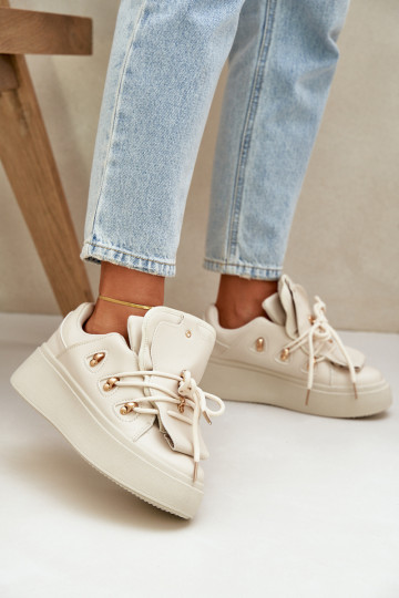 Zapatillas deportivas para mujer con plataforma en color arena Dolistana 2